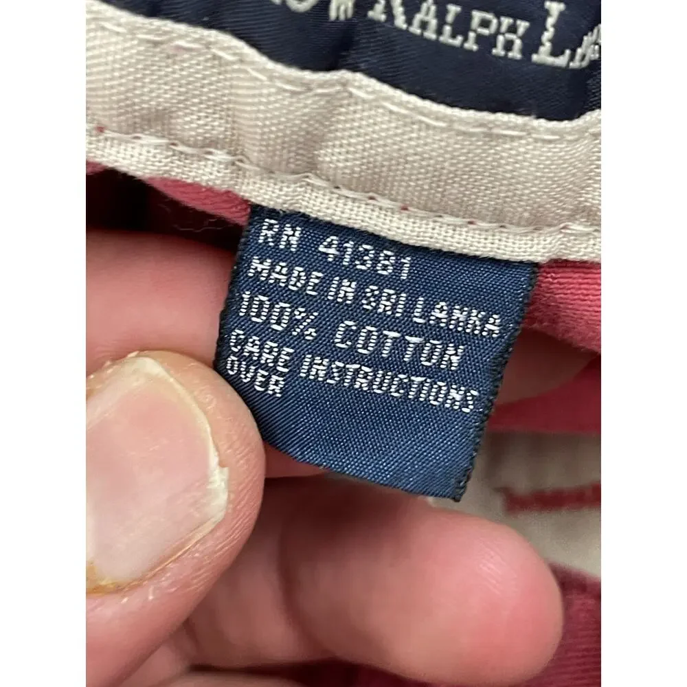 POLO Ralph Lauren Shorts Mens 35 Chino Flat Front Khaki Coral Pink N116